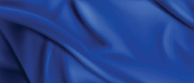 Red silk folded fabric background, luxurious textile decoration backdrop for poster, banner or cover design. Scarlet drapery material with soft satin waves, poster, 3d vector realistic illustration